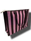 Tasche Streifen Mokka/Rosa Art. 6535