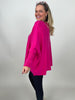 Pullover Oversized Fledermausärmel Uni in Pink