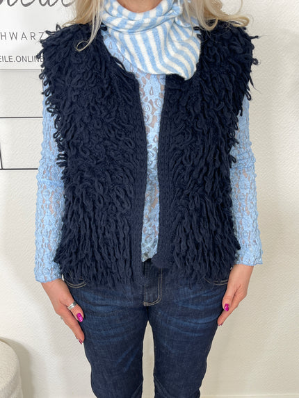 Weste mit Fransen in Marine Artikel 6729