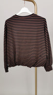 Sweatshirt mit Streifen in Mokka/Schwarz