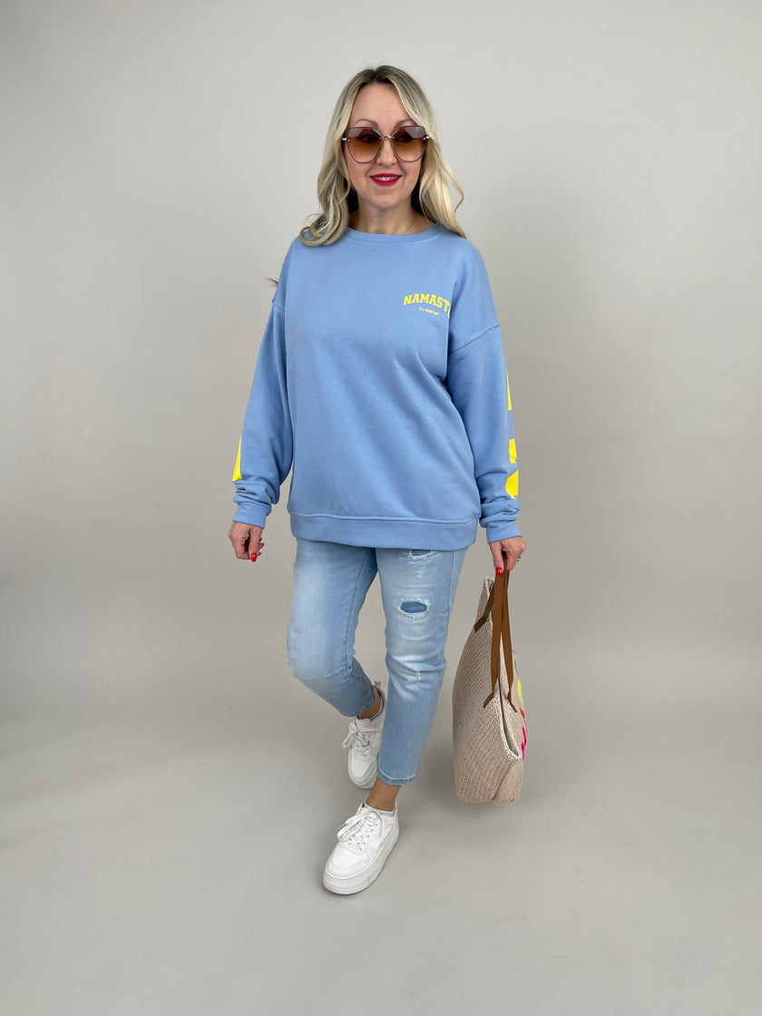 Sweatshirt mit Schriftzug in Blau Artikel 6791