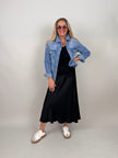 Rock Satin-Optik in Schwarz