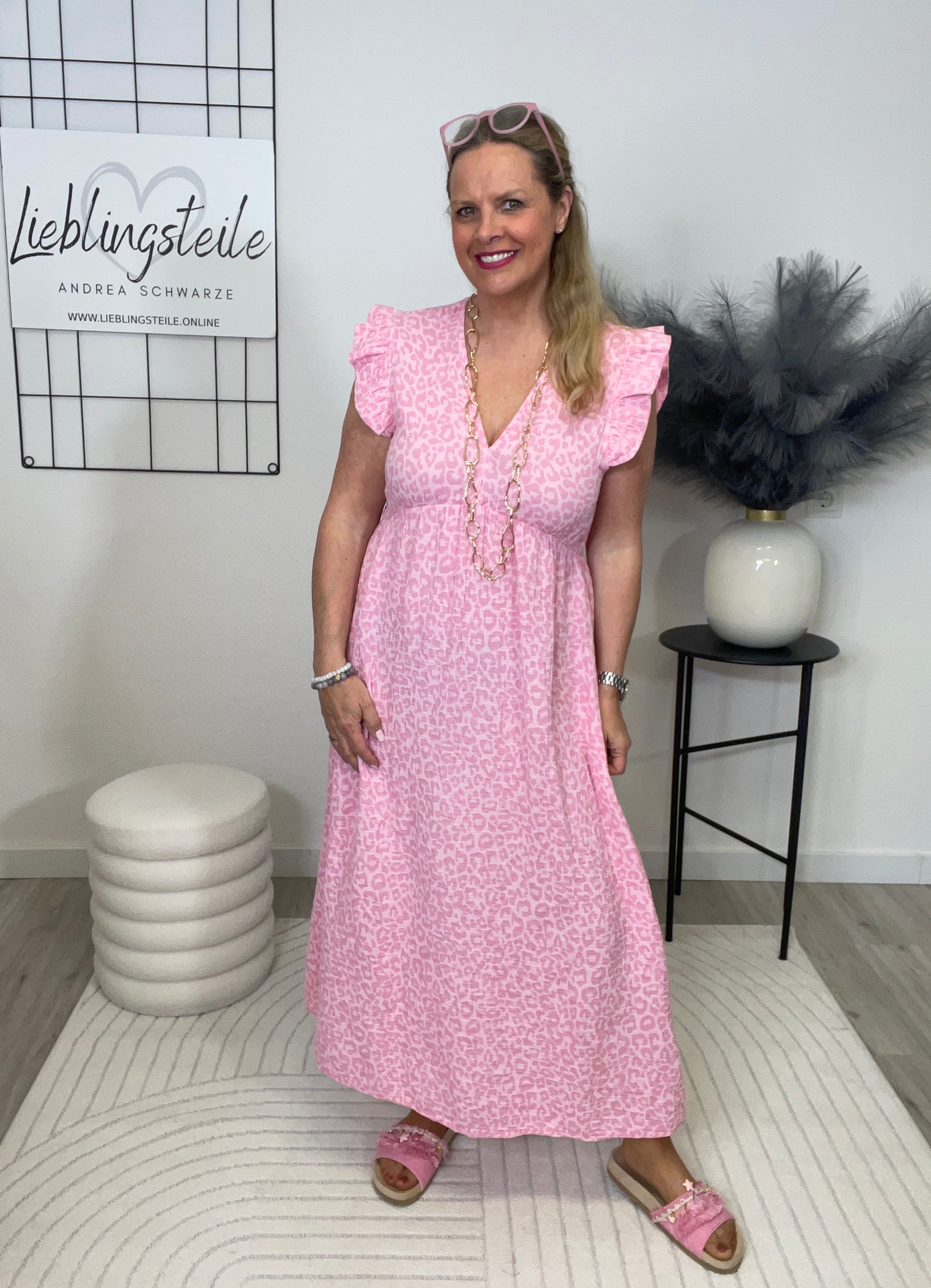 Kleid Musselin Leo in Rosa