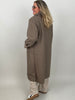 Langer Blazermantel Bouclé in Taupe
