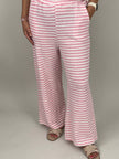 Strickhose Streifen in Rosa/Creme