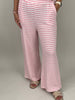 Strickhose Streifen in Rosa/Creme