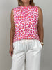 Blusentop Leo mit Bindekragen in Pink/Orange