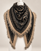 Schal mit Ornament-Muster in Schwarz