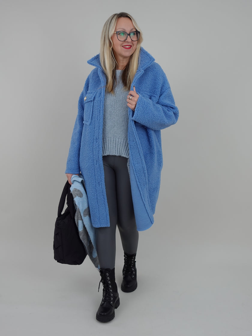 Teddy Mantel in Blau Art. 6518