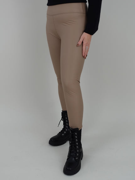 Kunstleder Leggings Taupe Art. 6529
