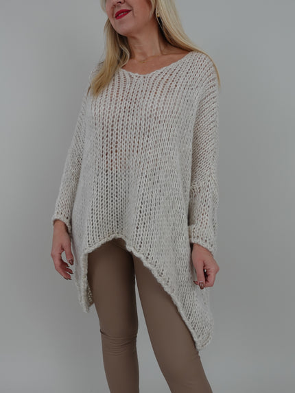 Pullover Soft vorne kürzer in versch. Farben Artikel 5481