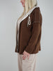 Jacke mit Kapuze Feinstrick in Mokka/Beige Artikel 6527