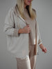 Jacke mit Kapuze Feinstrick in Creme/Beige Artikel 6525