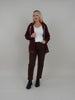 Sweatjacke Streifen in Pflaume/Mokka Art. 6485