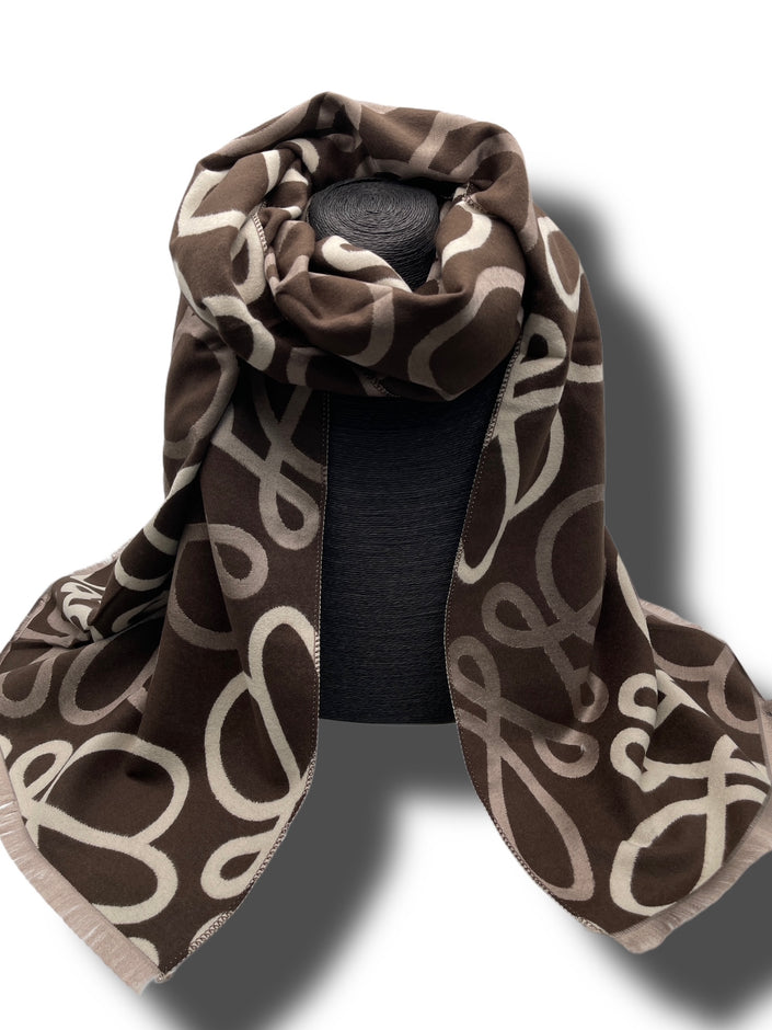 Schal Braun/Beige mit Musterung  Art. 6503