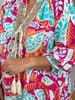 Kleid Pailletten-Details in Pink/Orange/Türkis