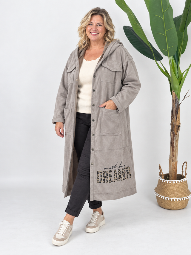 Veloursmantel Dreamer in Taupe