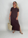 Shirtkleid Uni in Mokka