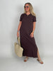 Shirtkleid Uni in Mokka