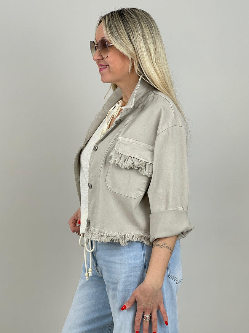 Jeansjacke in Beige