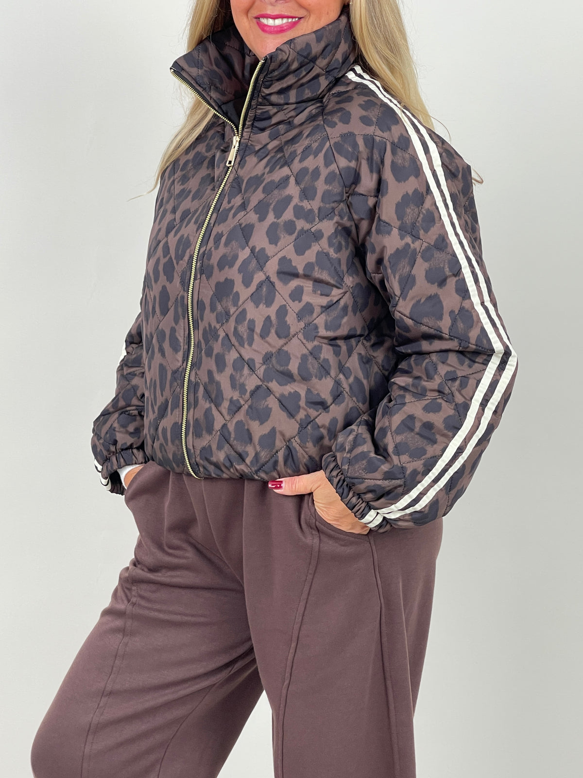 Steppjacke Leo mit Streifen