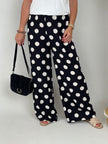 Marlenehose Punkte in Schwarz/Offwhite