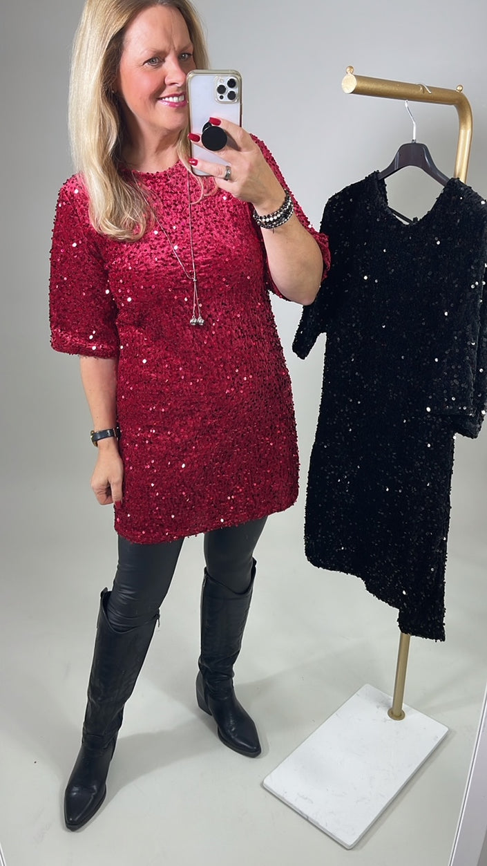 Kleid mit Pailletten in versch. Farben Artikel 5456