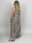 Neckholder-Kleid Maxi Kofferstoff Leo