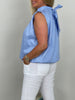 Blusentop Uni mit Schleife in Hellblau