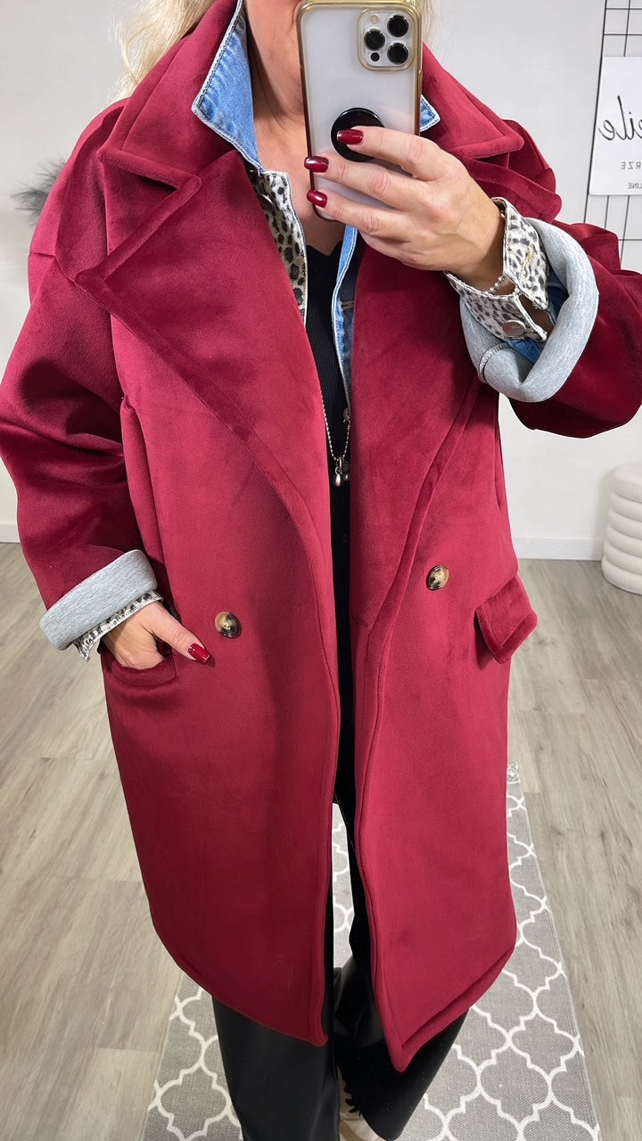 Veloursmantel in Bordeaux Art. 6490