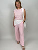 Stricktop Streifen in Rosa/Creme