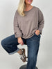 Sweatshirt Leo Smiley in Taupe