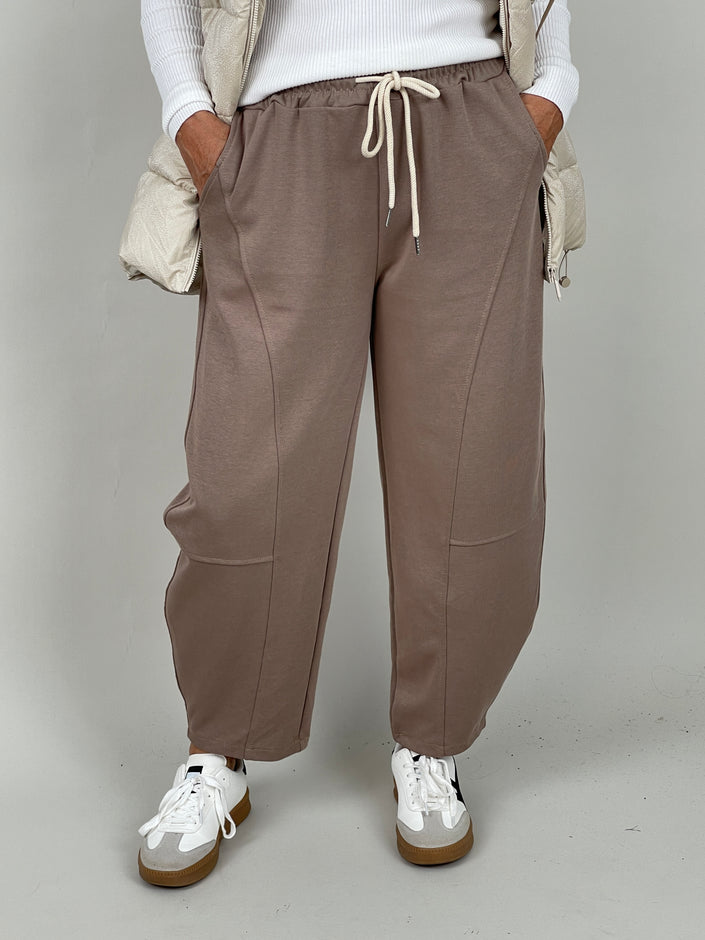 Jogpants Ballon-Schnitt in Taupe
