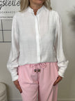 Bluse mit Rüschen-Details in Weiß  Art. 6737