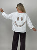 Sweatshirt Leo Smiley in Offwhite
