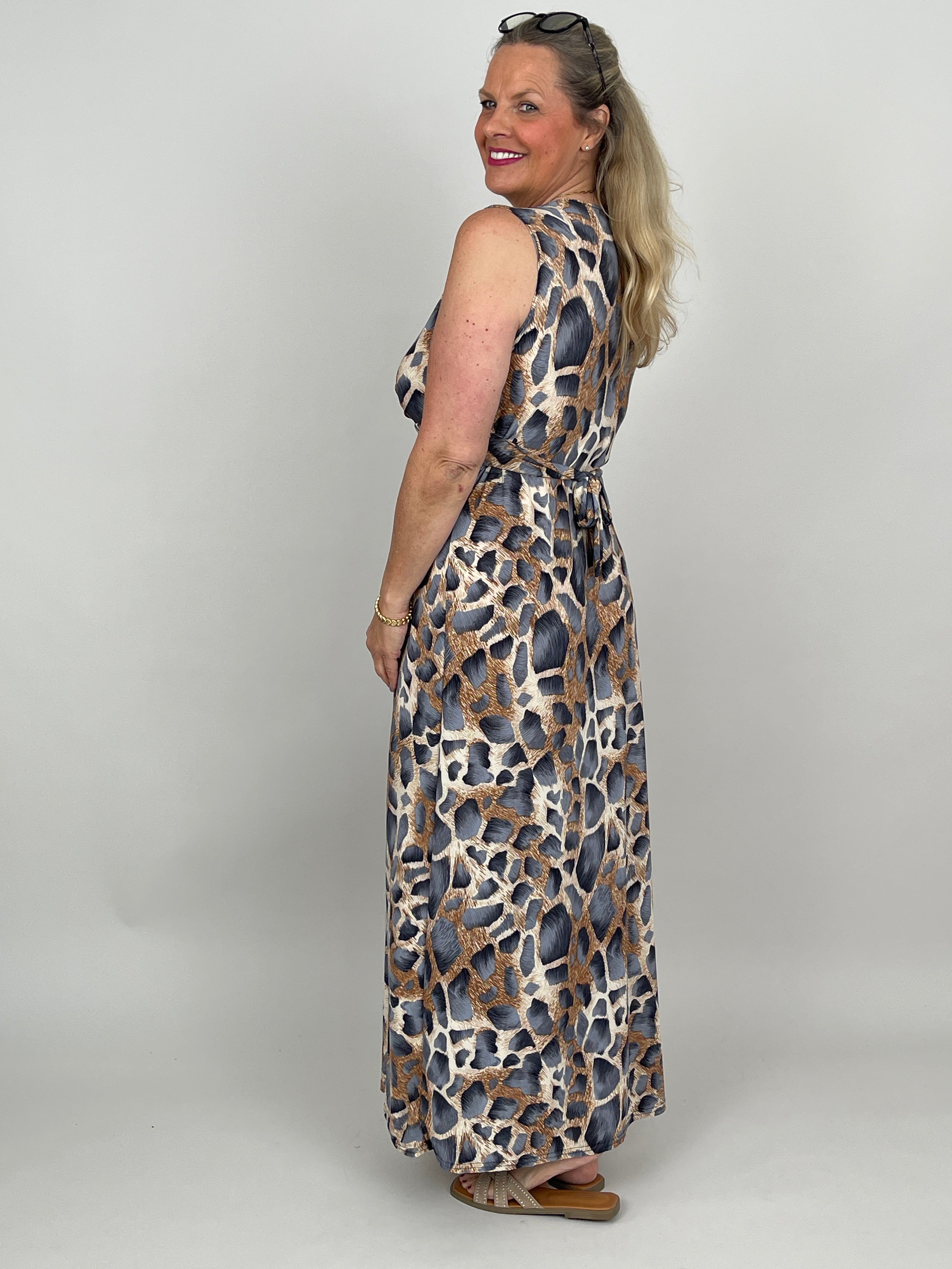 Maxikleid Kofferstoff Leo-Look