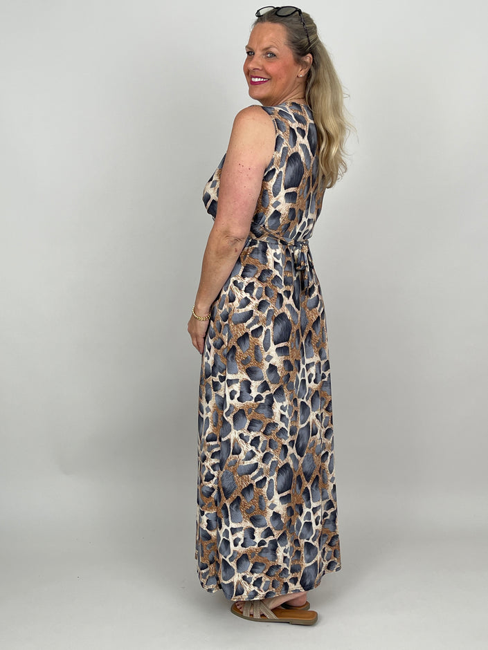 Maxikleid Kofferstoff Leo-Look