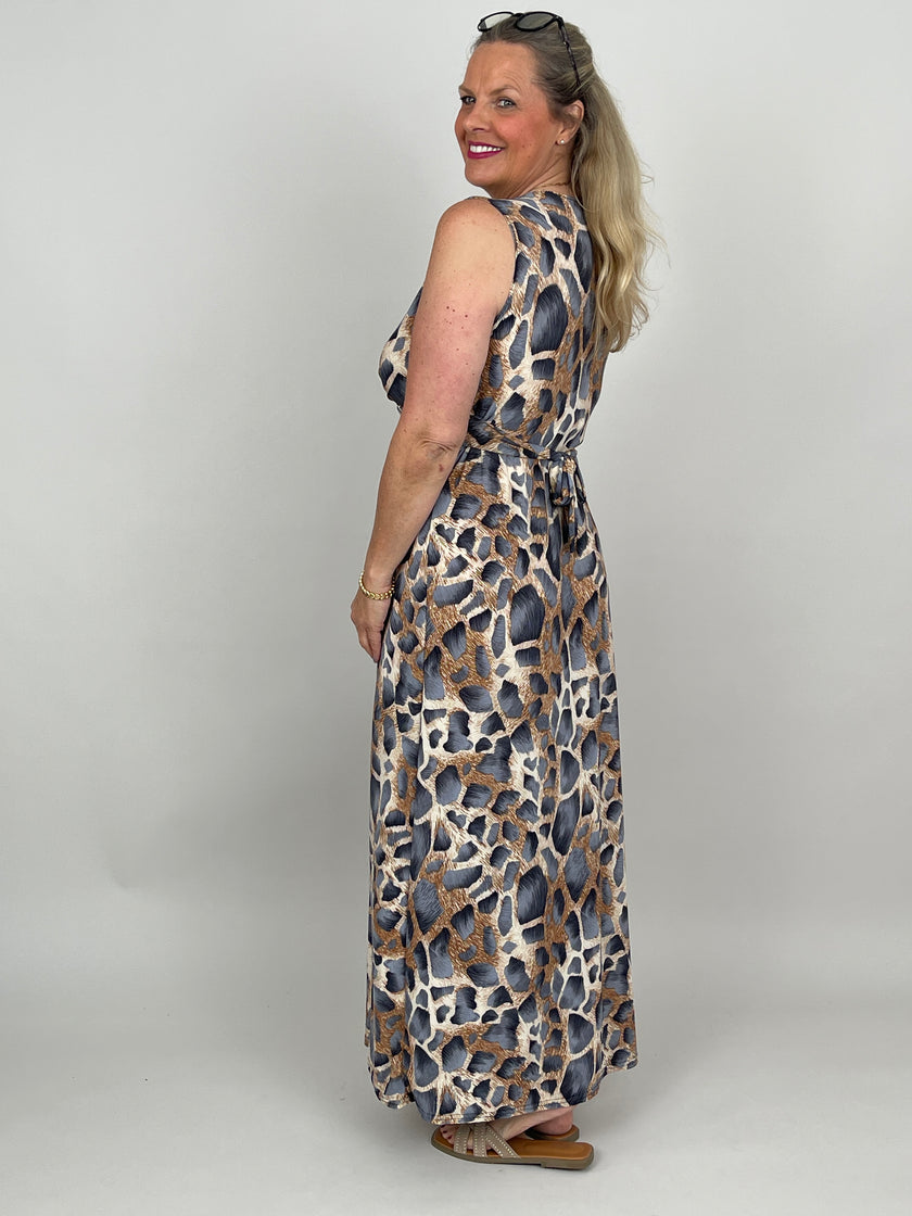 Maxikleid Kofferstoff Leo-Look