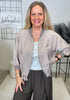 Leichter Blouson Leinenoptik in Taupe