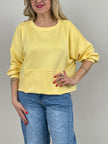 Sweatshirt Soft mit Knöpfen in Gelb Artikel 6797