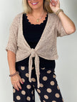 Häkel-Jacke zum Binden in Taupe