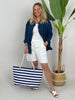 Musselin Bluse Uni in Marine