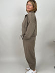 Sweatjacke in Taupe