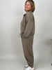 Sweatjacke in Taupe