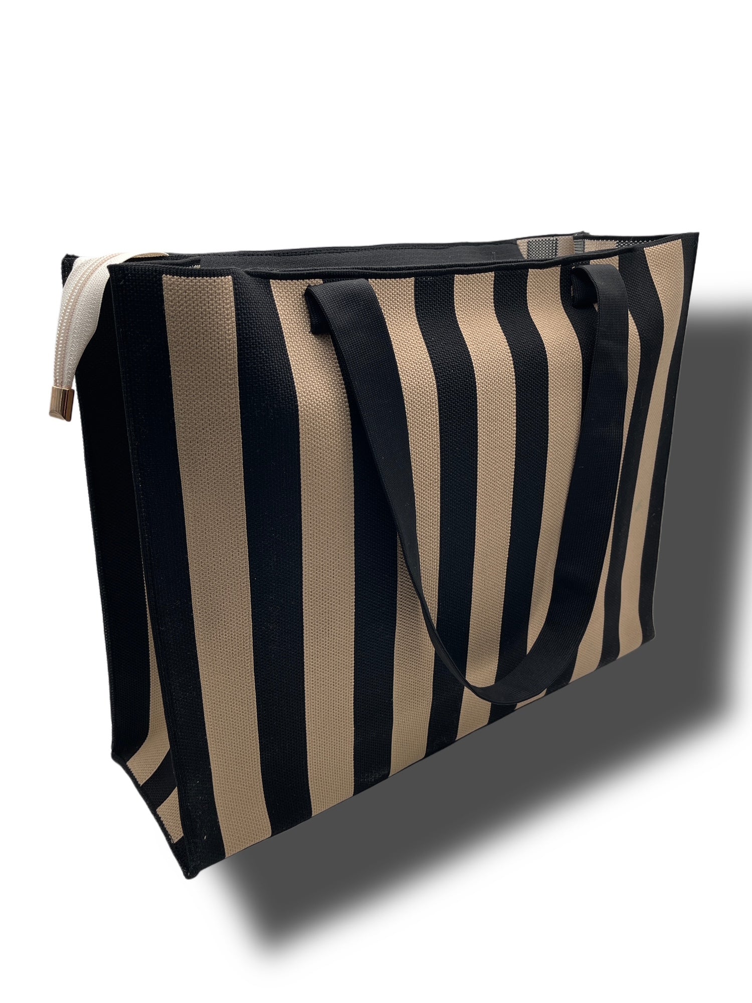 Tasche Streifen Schwarz/Camel Art. 6534