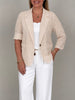 Sommerblazer mit Lochstickerei in Beige