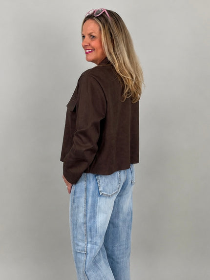 Jacke Velours in Mokka