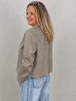 Jacke Velours in Taupe