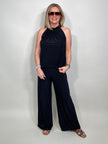 Marlenehose Kofferstoff in Schwarz