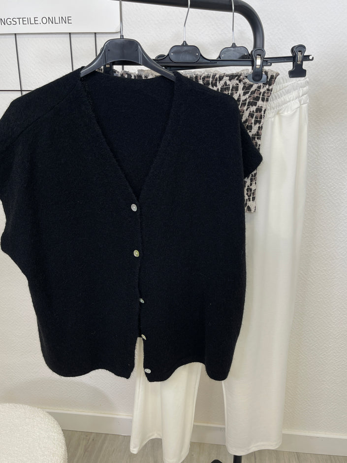 Strickweste Uni in Schwarz